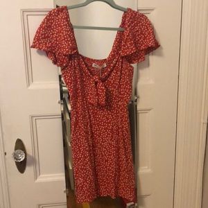 Zara red floral dress size M NWT